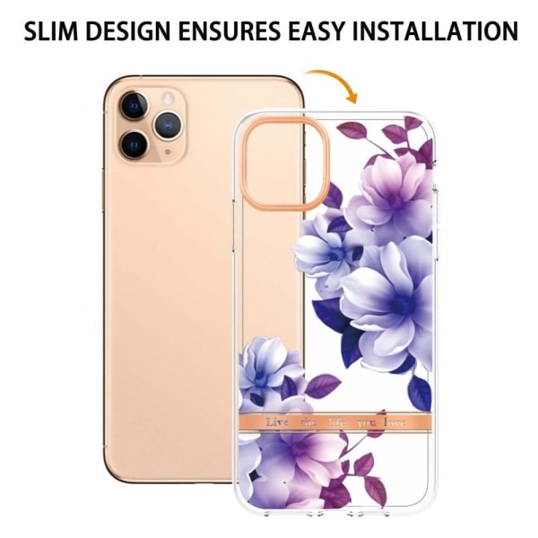 Erittäin ohut ja kestävä pehmeä kansi iPhone 11 Pro Max -puhelimelle - Violetti Begonia Purple