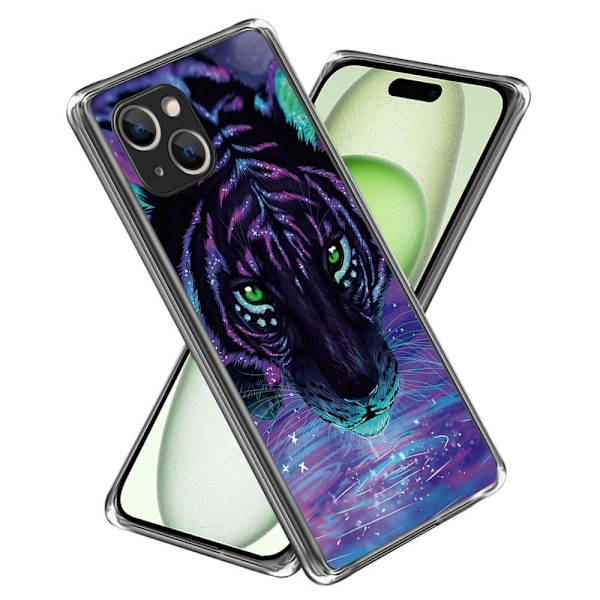 Deco iPhone 15 Plus deksel - Natt Tiger Purple