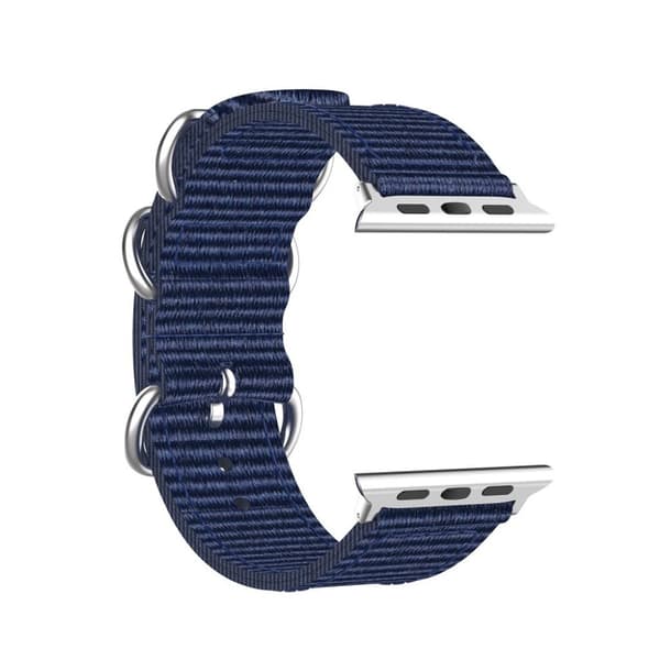 Apple Watch Series 5 40mm stribe Mønster nylon urrem - Mørkeblå Blue