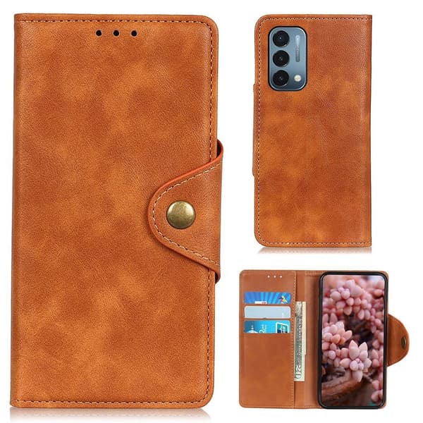 Alpha OnePlus Nord N200 5G læder flip etui - Brun Brown
