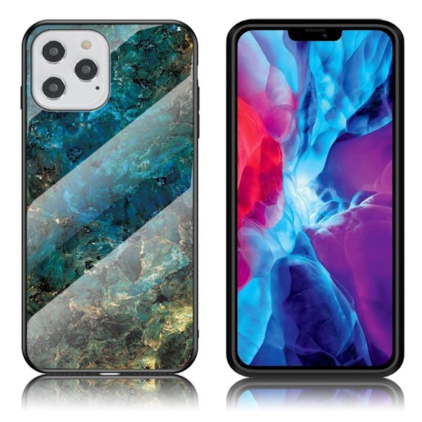 Fantasy Marmor iPhone 12 Pro / iPhone 12 skal - Smaragd Grön