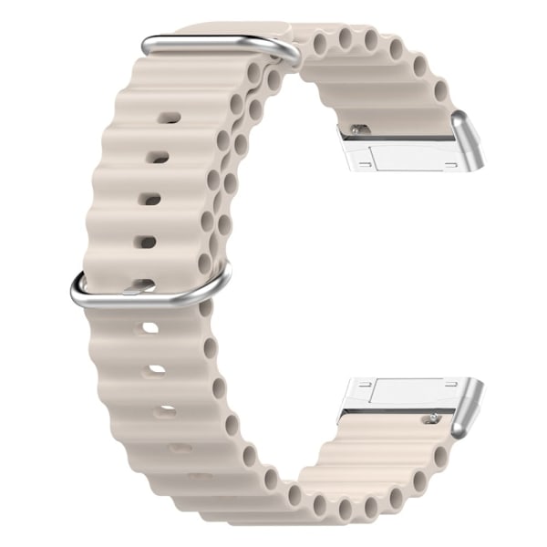 Fitbit Sense 2 / Versa 4 / 3 klockarmband i oceanbandsstil - Stjärnljus Färg Vit