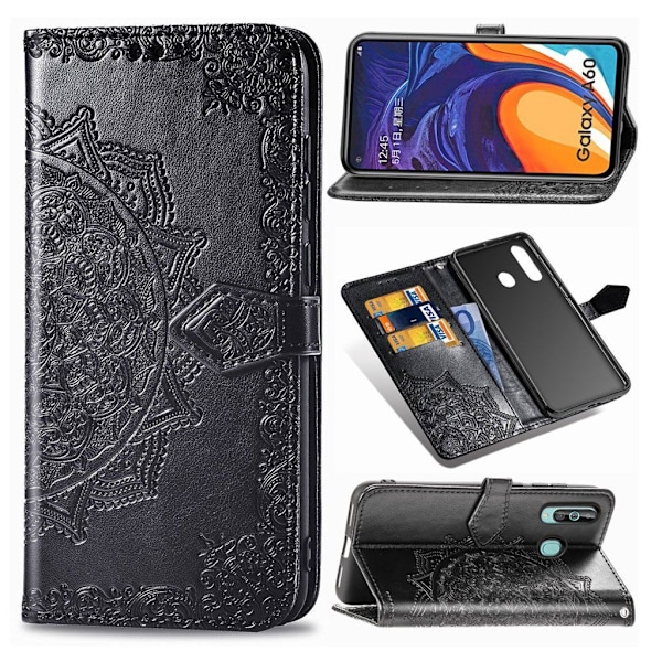Mandala Samsung Galaxy A60 Flip etui - Sort Black