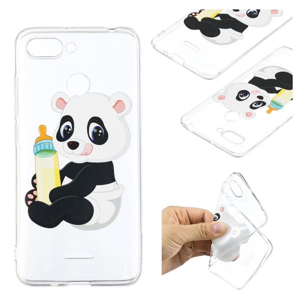Xiaomi Redmi 6 mobilskal silikon tryckmotiv – Panda bebis multifärg