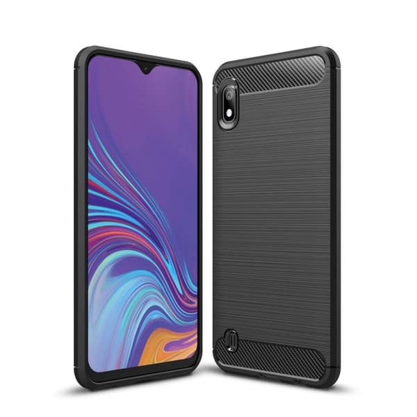 Carbon Flex Samsung Galaxy A10 deksel - Svart Black