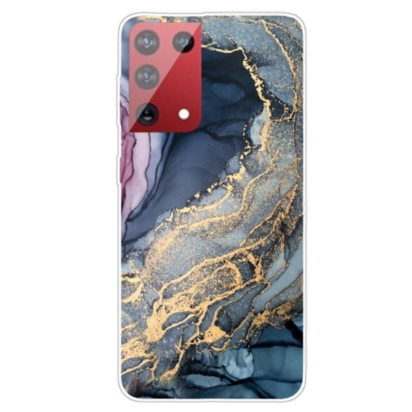 Marble design Samsung Galaxy S21 Ultra 5G kotelot - Sininen Kultainen Roiske Marmori Blue