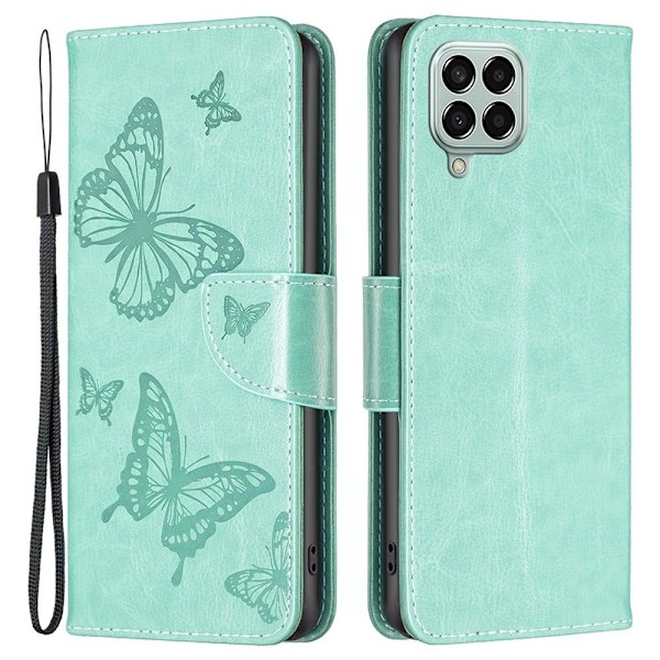 Butterfly läder Samsung Galaxy M33 5G fodral - Grön Grön