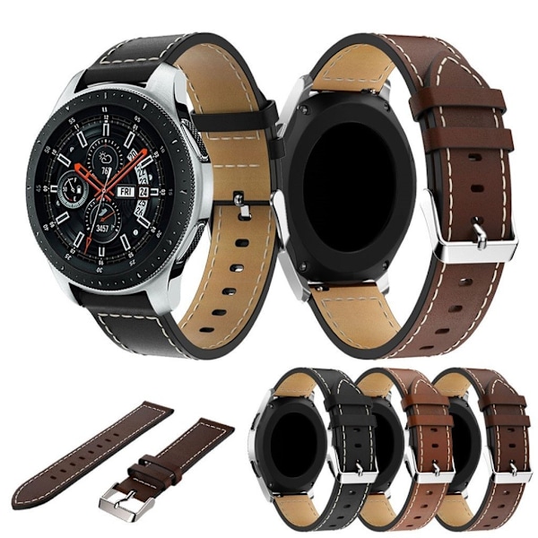 Universal genuine leather watch band - Coffee Brun