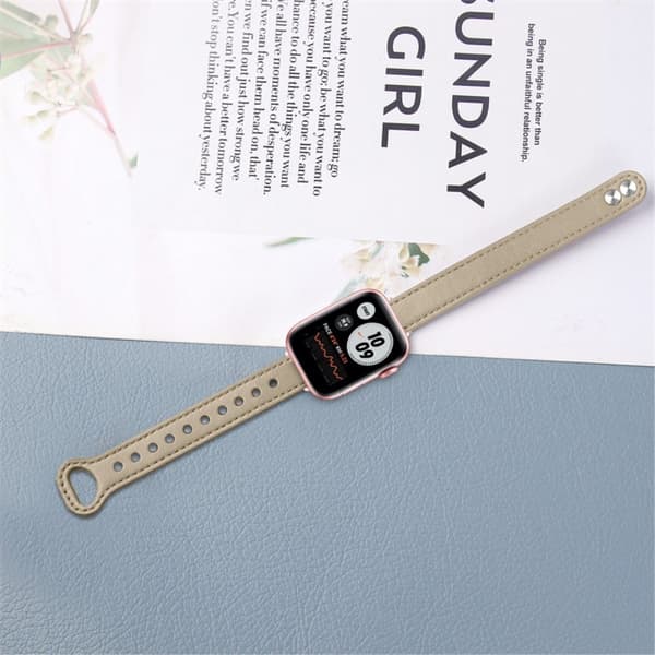 Urrem i ægte okselæder til Apple Watch Series 8 (41 mm) - Lysebrun Beige