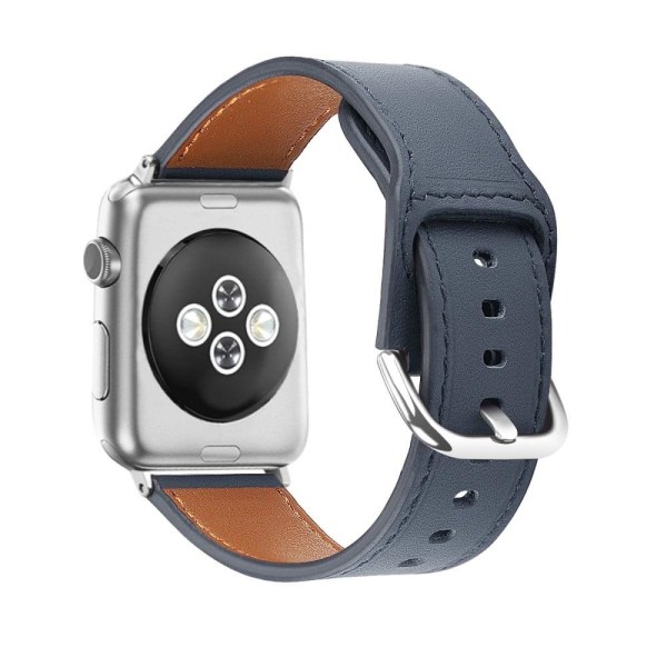 Apple Watch (45mm) Mjuk Top Layer äkta Läder Klockarmband - Midn Blå