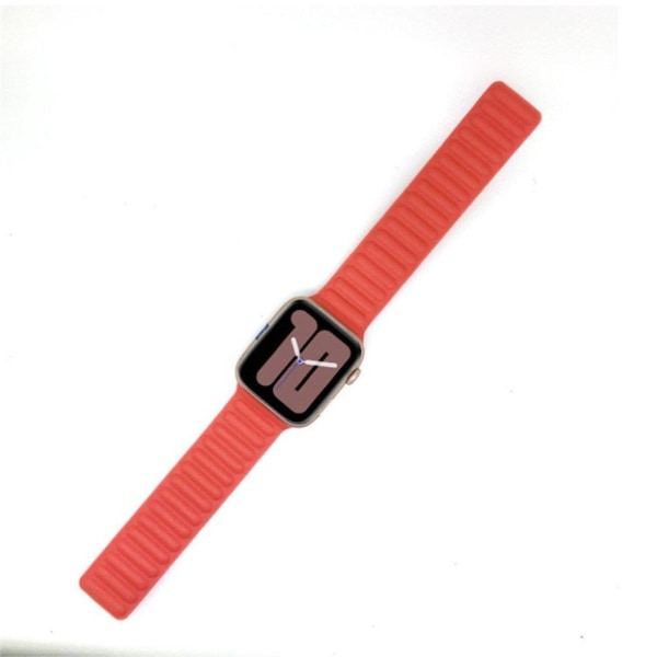 Apple Watch Series 6 / 5 40mm simple äkta läder klockarmband - orange röd Orange