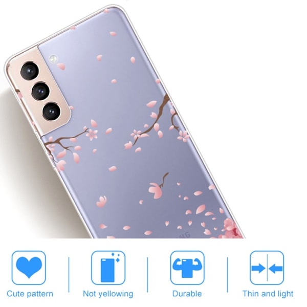 Deco Samsung Galaxy S22 Plus Etui - Lyserød Blomst Pink