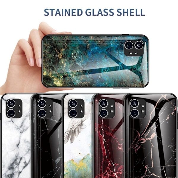 Fantasy Marmor Nothing Phone (1) skal - Guld Svart Marmor Svart