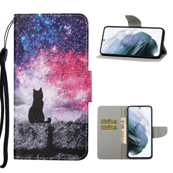 Wonderland Samsung Galaxy S21 FE Flip etui - Kat Multicolor