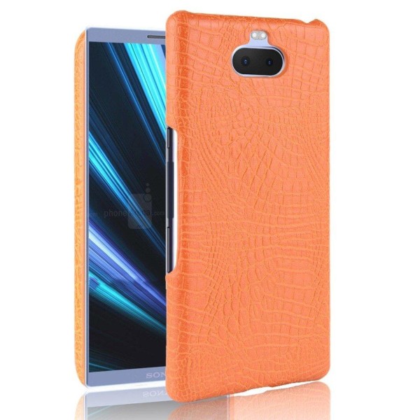 Sony Xperia 10 krokotiilikuvioinen nahkakotelo - Oranssi Orange