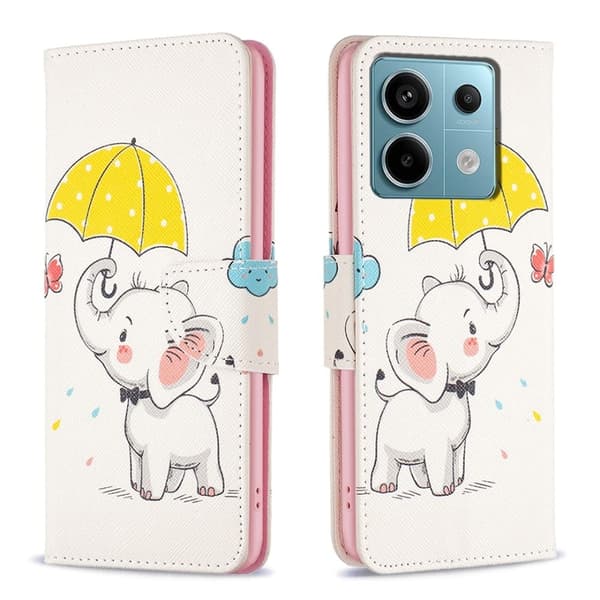 Wonderland Xiaomi Redmi Note 13 Pro 5G  flip-etui - Paraply Og Elefant Pink