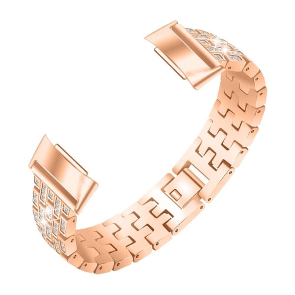 Fitbit Charge 5 urrem med skinnende rhinestone - Rødguld Pink