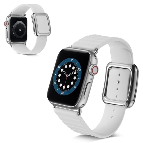 Apple Watch 40 mm silikoneurrem i moderne stil - Hvid White