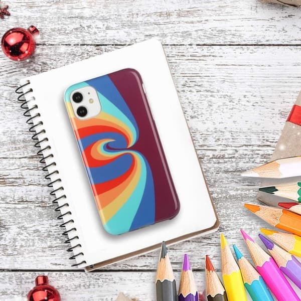 Deco iPhone 12 Pro Max Etui - Swirly Regnbue Multicolor
