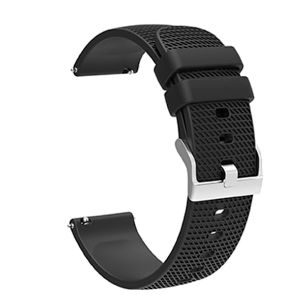 22 mm universal silikoneurrem i gitterstil - Sort Black