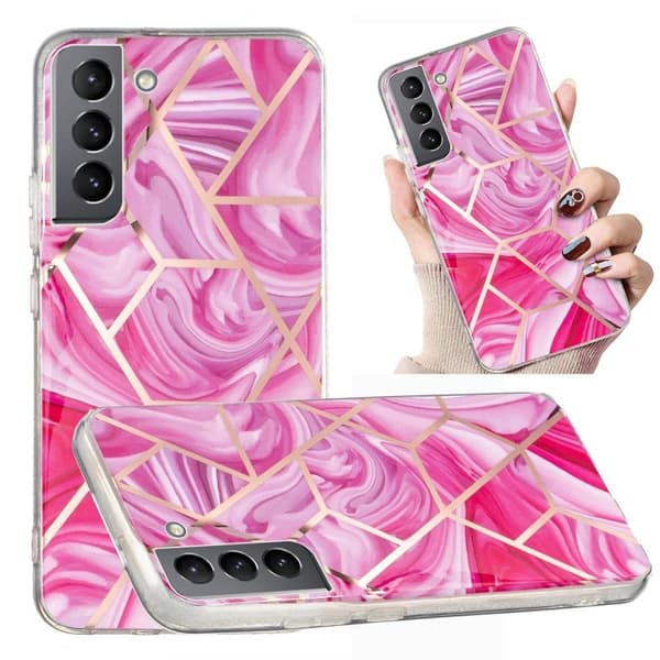 Marble design Samsung Galaxy S22 Plus cover - Rød Rombe Red