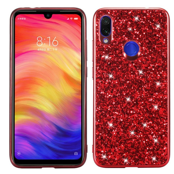 Glitter Xiaomi Redmi Note 7 / Xiaomi Redmi Note 7S / Xiaomi Redmi Note 7 Pro deksel - Rød Red