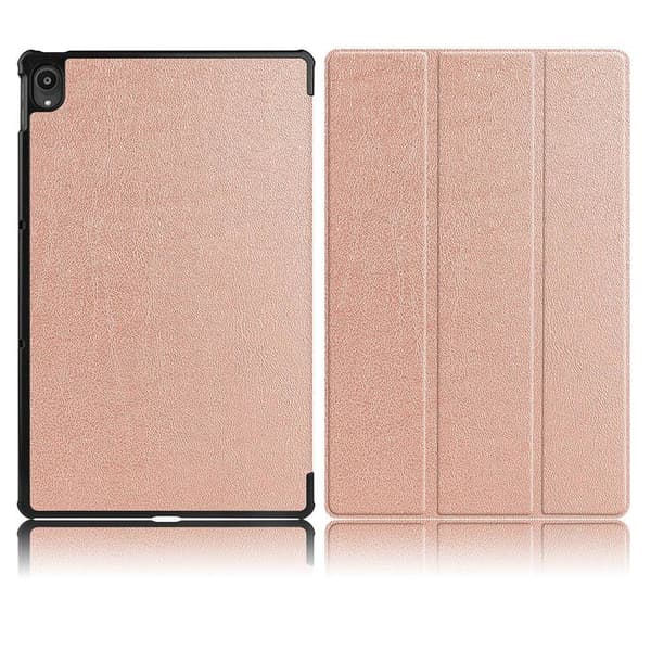 Lenovo Tab P11 trefoldigt flipomslag i læder - Rødguld Pink