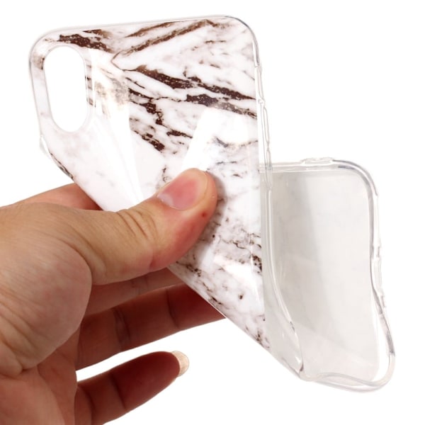 Marmormotiv iPhone X skal - Vit / Brun Vit