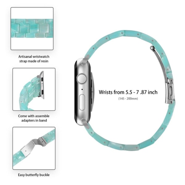 3 bead resin style watch strap with clear cover for Apple Watch Green