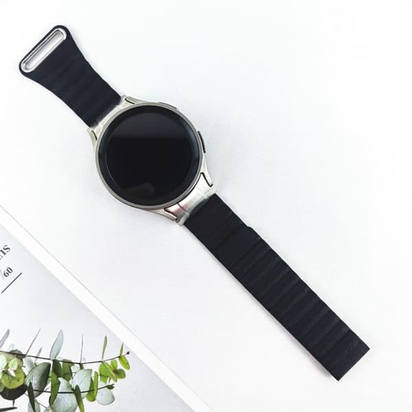 Samsung Galaxy Watch 5 / 4 ægte læderrem - Sort Black
