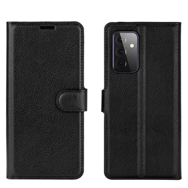 Classic Samsung Galaxy A72 5G flip kuoret - Musta Black