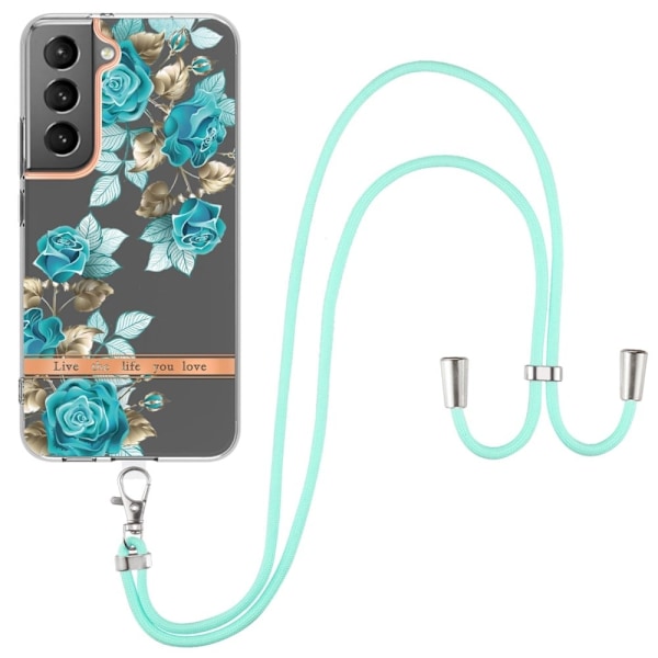 Slim og Holdbart Blødtcover med Snor til Samsung Galaxy S23 Plus - Hc002 Blue Rose Blue