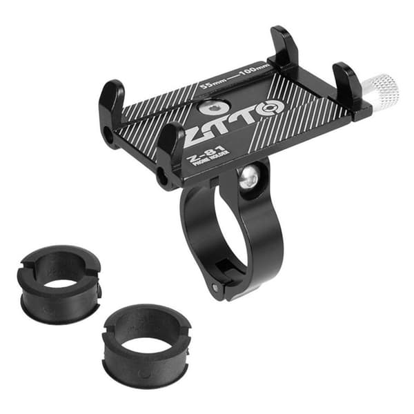 Cykelstyr med telefonholder i aluminium - Sort Black