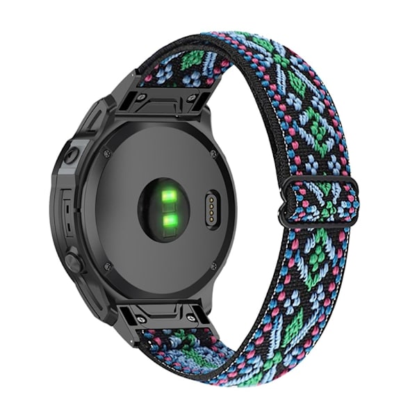 Elastiskt klockarmband i nylon för Garmin-klocka - Grön multifärg