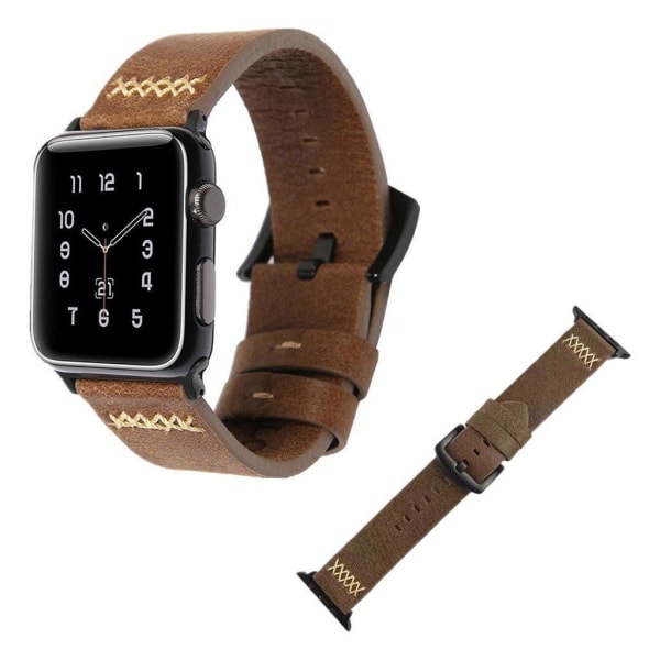 Apple Watch Series 5 40mm X-Line genuine leather watch band - Da Brown