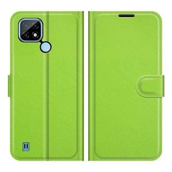 Klassisk Realme C21 flip etui - Grøn Green