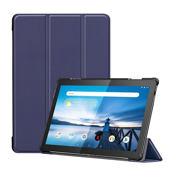 Lenovo Tab M10 tre-folds læder etui - Mørkeblå Blue