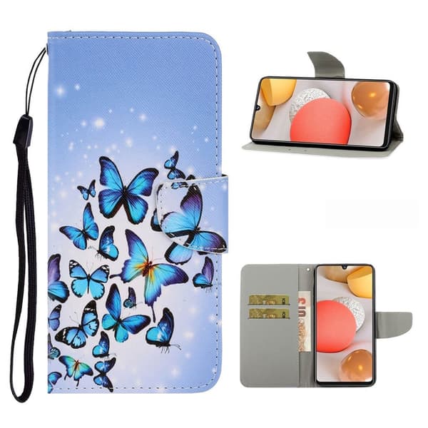 Wonderland Samsung Galaxy A42 5G Flippetui - Multiple Sommerfugler Multicolor