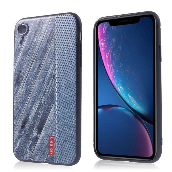 Mjukt fodral för iPhone Xr med präglat mönster - Stil F Blå