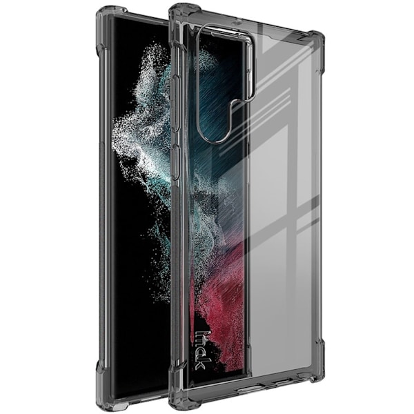 IMAK Airbag Cover til Samsung Galaxy S22 Ultra - Gennemsigtig Sort Transparent