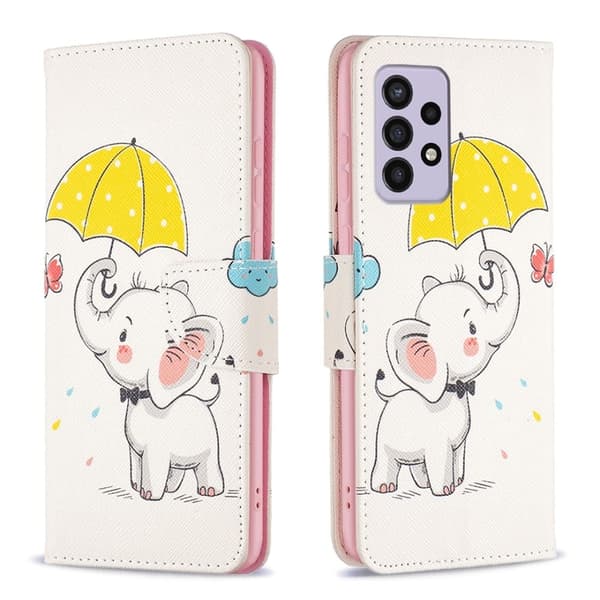 Wonderland Samsung Galaxy A33 5G Flip Etui - Paraply og Elefant Multicolor