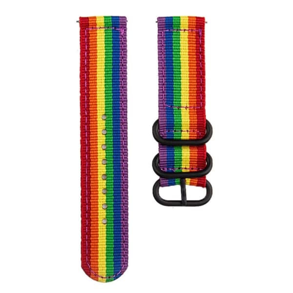 18 mm universal klokkerem i nylon - Regnbue Multicolor