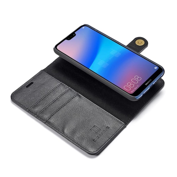 DG.MING Huawei P20 Lite avtagbart 2-i-1 fodral i läder - Svart Svart