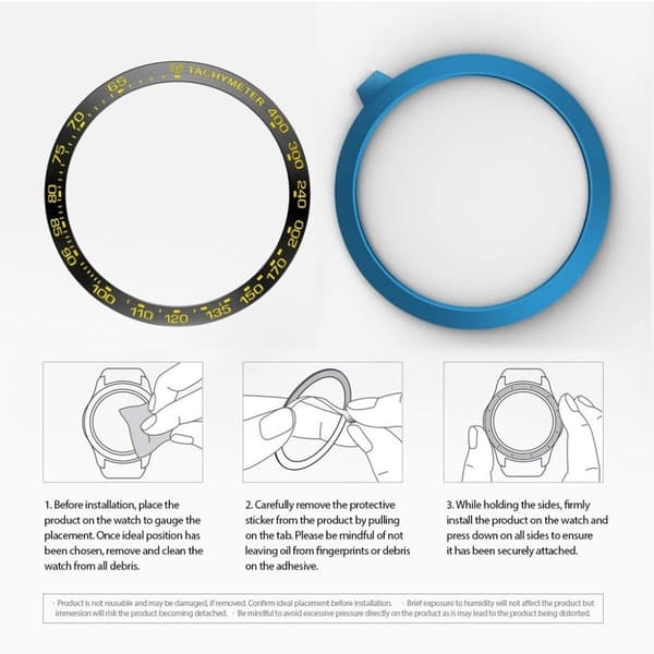 Samsung Gear S3 Frontier metal watch Ramme - Sort / Gul Yellow