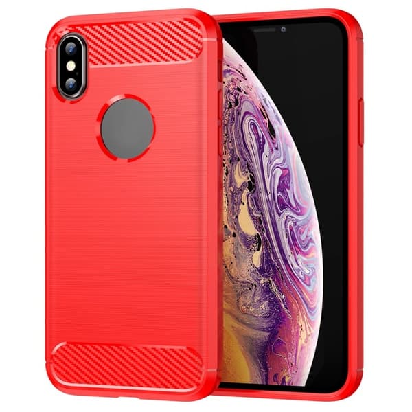 Carbon Flex iPhone Xs Max skal - Röd Röd