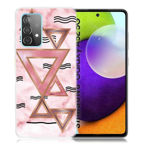 Marble Samsung Galaxy A52 5G Etui - Rose Colored Triangles Pink