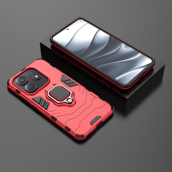 Støtsikkert Xiaomi Redmi Note 14 5G Panther-telefonetui - Rød Red