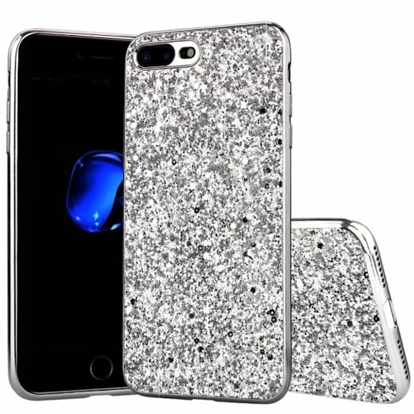 Glitter iPhone SE 2020 skal - Silver/Grå Silvergrå