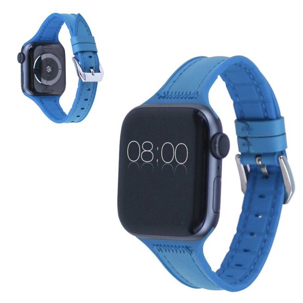Apple Watch Series 5 44mm silicone leather watch band - Blue Blue