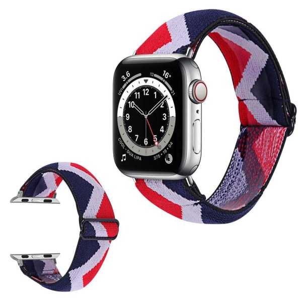 Apple Watch 42mm - 44mm joustava tyylikäs kellohihna - Sininen / Valkoinen / Valkoinen Multicolor